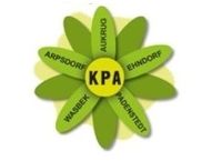 Eine grüne Blume, auf deren Blättern die Ortsnamen stehen, die vom KPA profitieren