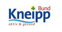 Kneipp-Bund mit einer blauen Welle darunter und der Slogan "aktiv und gesund"