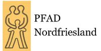 Vater, Mutter, Kind als Umrisse und "PFAD Nordfriesland" als Schriftzug