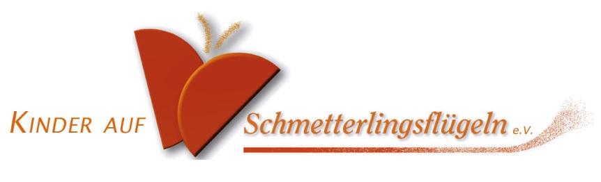 Logo des Vereins Kinder auf Schmetterlingsflügeln