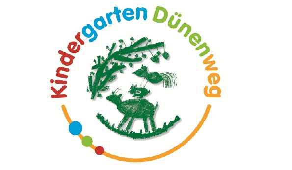 Der Namensschriftzug in Rund, in der Mitte drei gezeichnete Tiere, die wie die Bremer Stadtmusikanten übereinander stehen, und ein Ast
