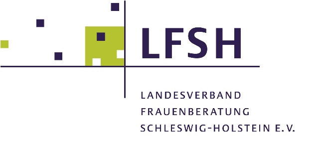 Die Abkürzung LFSH und darunter der ausgeschriebene Name und blaue und weiße Kreise auf einem grünen Viereck