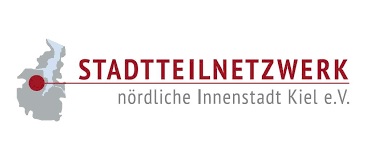 Der Namesschriftzug neben einem schematischen Bild von Kiel, in dem ein roter Punkt den Sitz des Vereins markiert