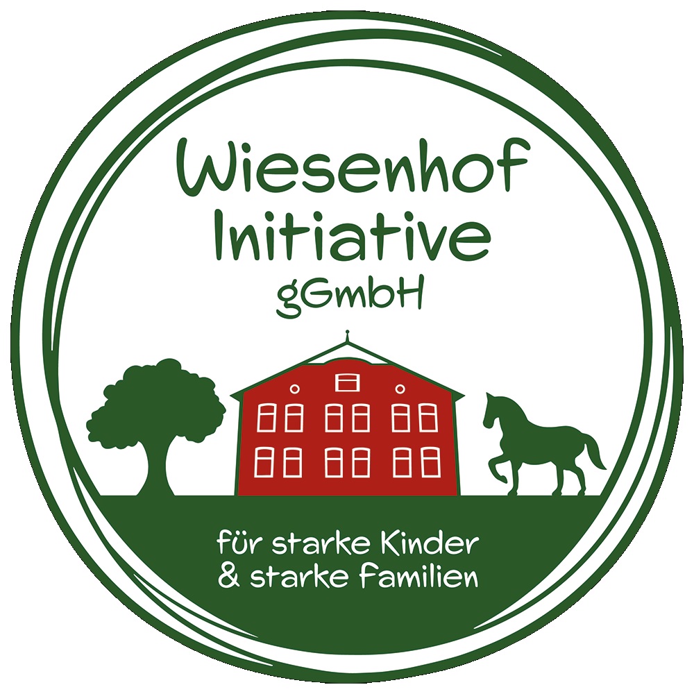 Wiesenhof Initiative für starke Kinder und starke Familien - rotes Haus mit Pferd und Baum